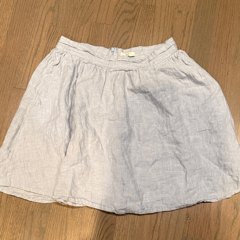 Joie Pale Grayish Blue Linen Blend Circle Skirt